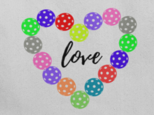 Pickleball Heart Love