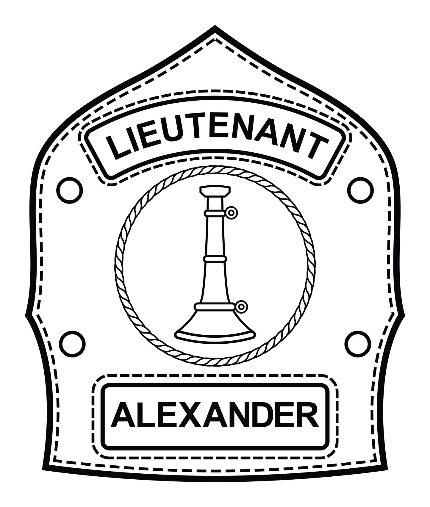 Fire Department Rank Name ID Shield - Custom