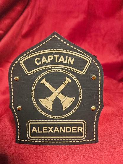 Fire Department Rank Name ID Shield LARGE - Custom