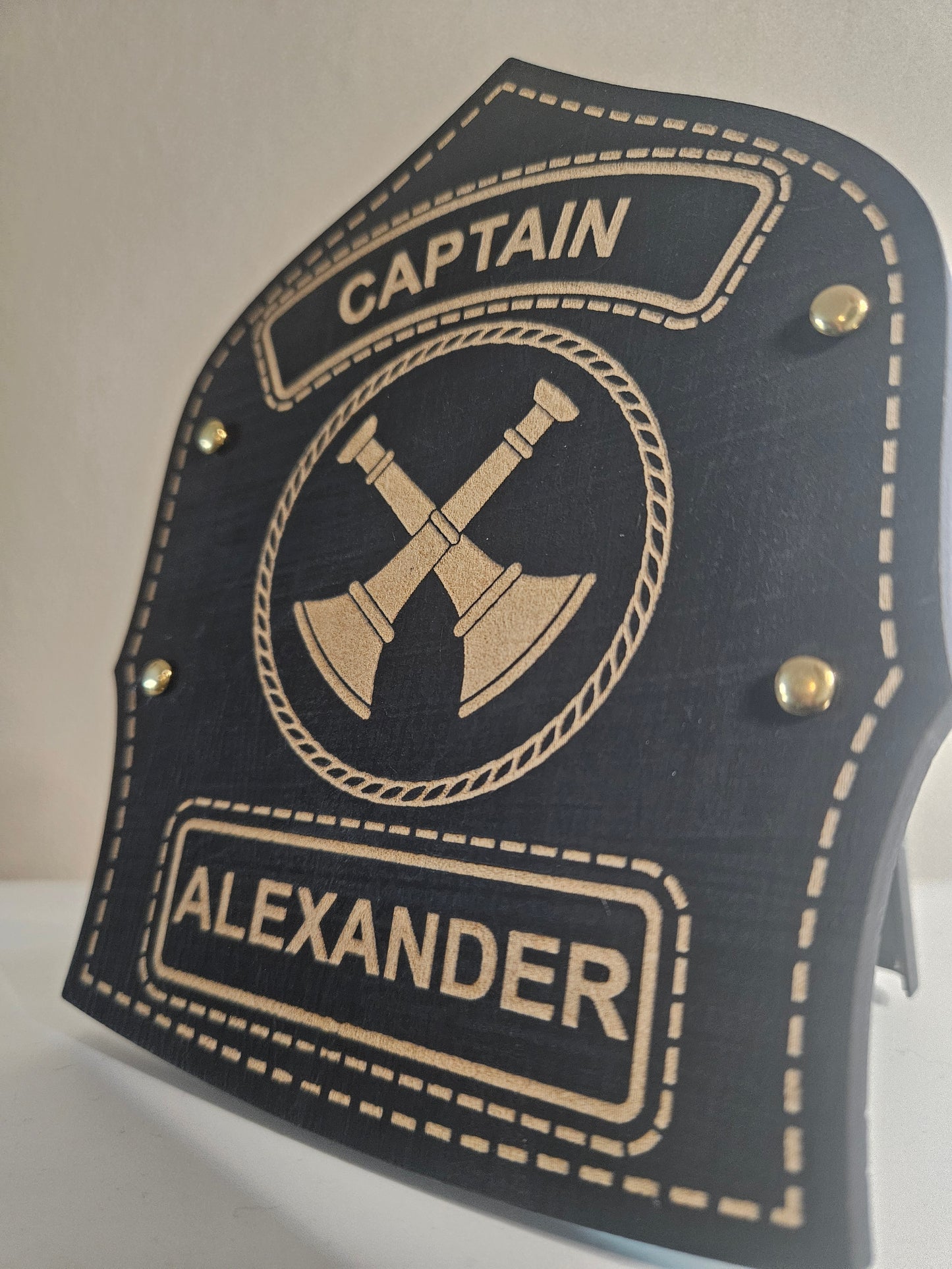 Fire Department Rank Name ID Shield LARGE - Custom