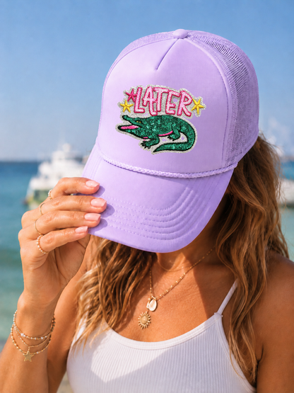 Later Gator Summer Sequin Embroidery Patch - Small