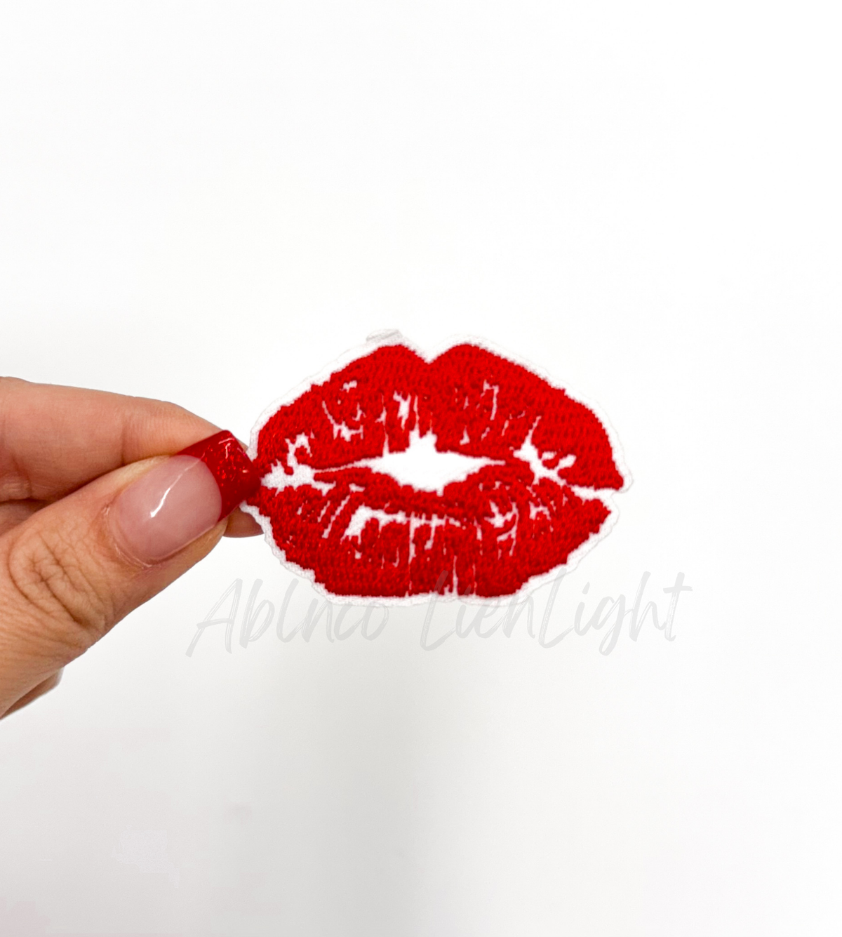 Kissing Red Lips Embroidery Valentines Patch
