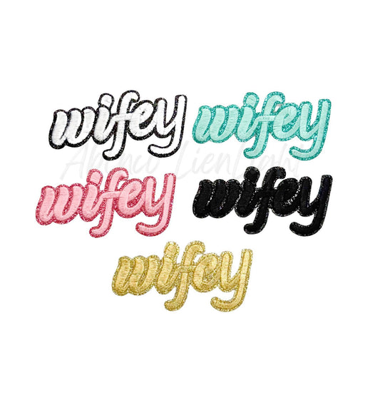 Pink Wifey Glitter Patch