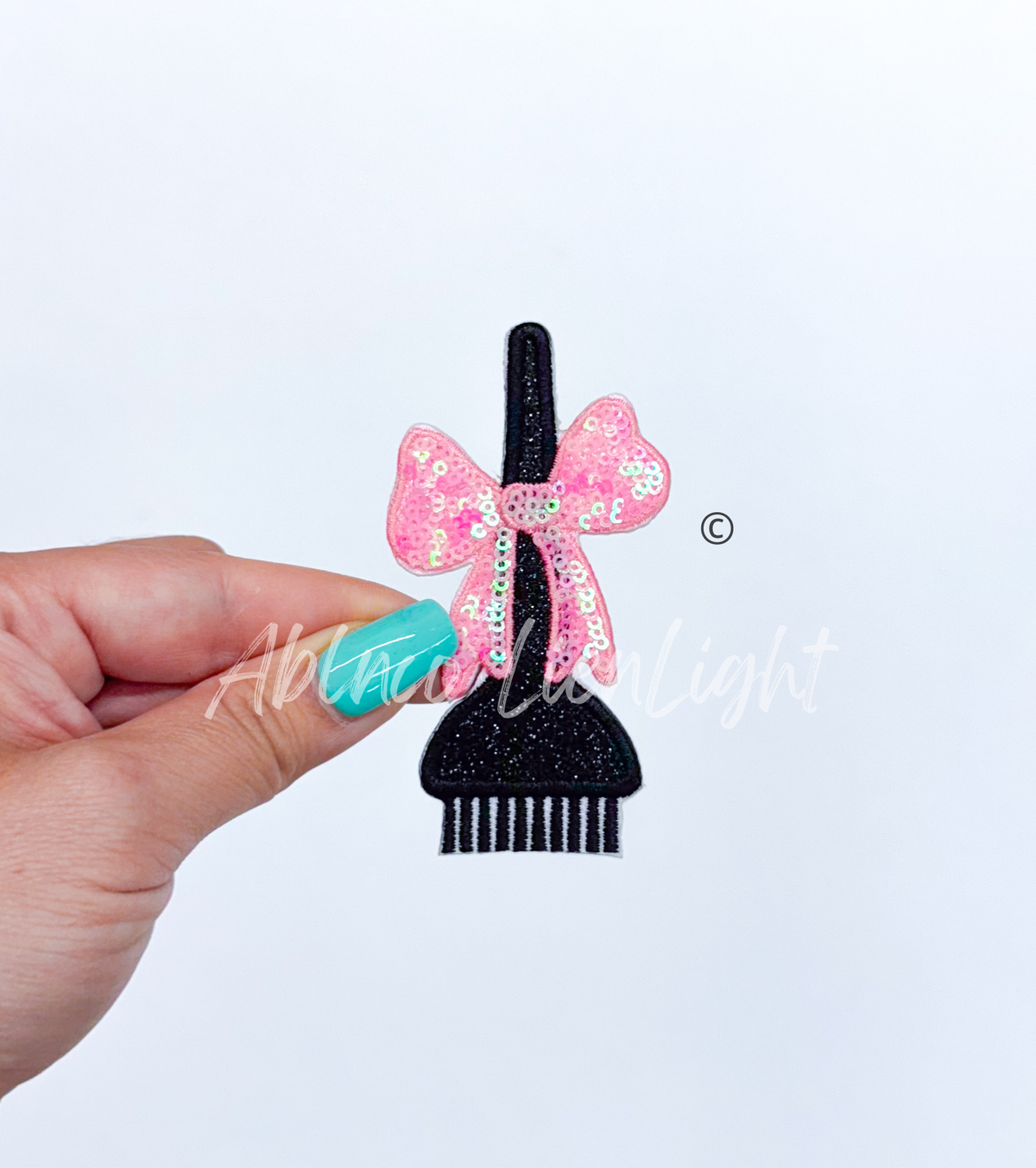 Hair Dye Brush Stylist Sequin Embroidery Patch