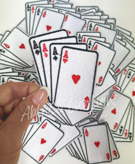 Aces Cards Embroidery Patch 3"