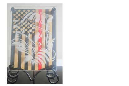 Praying Laser Engraved Art Firefighter Lineman Police Officer