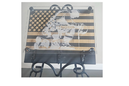 Praying Laser Engraved Art Firefighter Lineman Police Officer