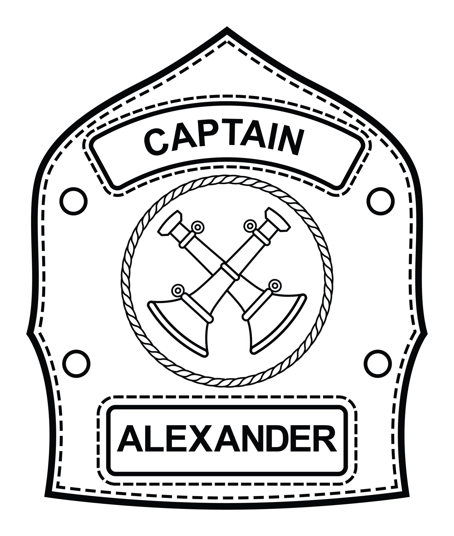 Fire Department Rank Name ID Shield LARGE - Custom