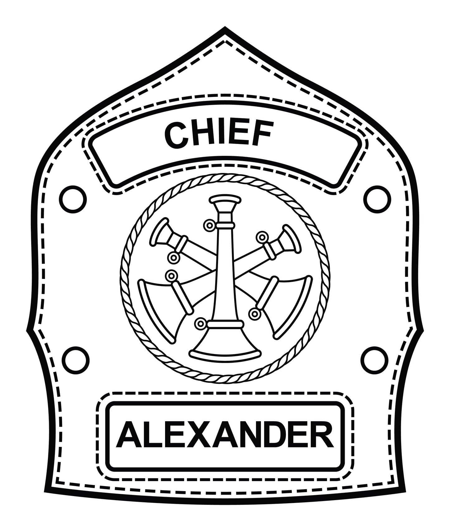 Fire Department Rank Name ID Shield LARGE - Custom