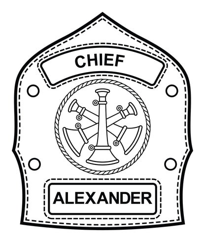 Fire Department Rank Name ID Shield LARGE - Custom