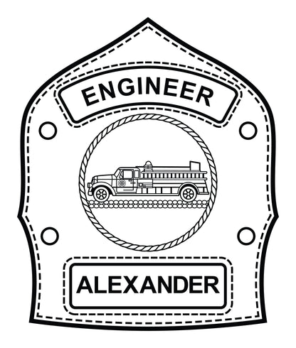 Fire Department Rank Name ID Shield LARGE - Custom