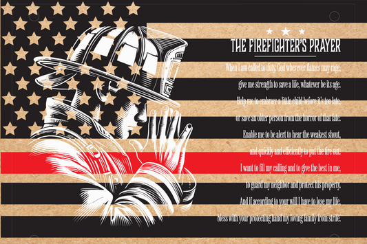 Praying Laser Engraved Art Firefighter Lineman Police Officer
