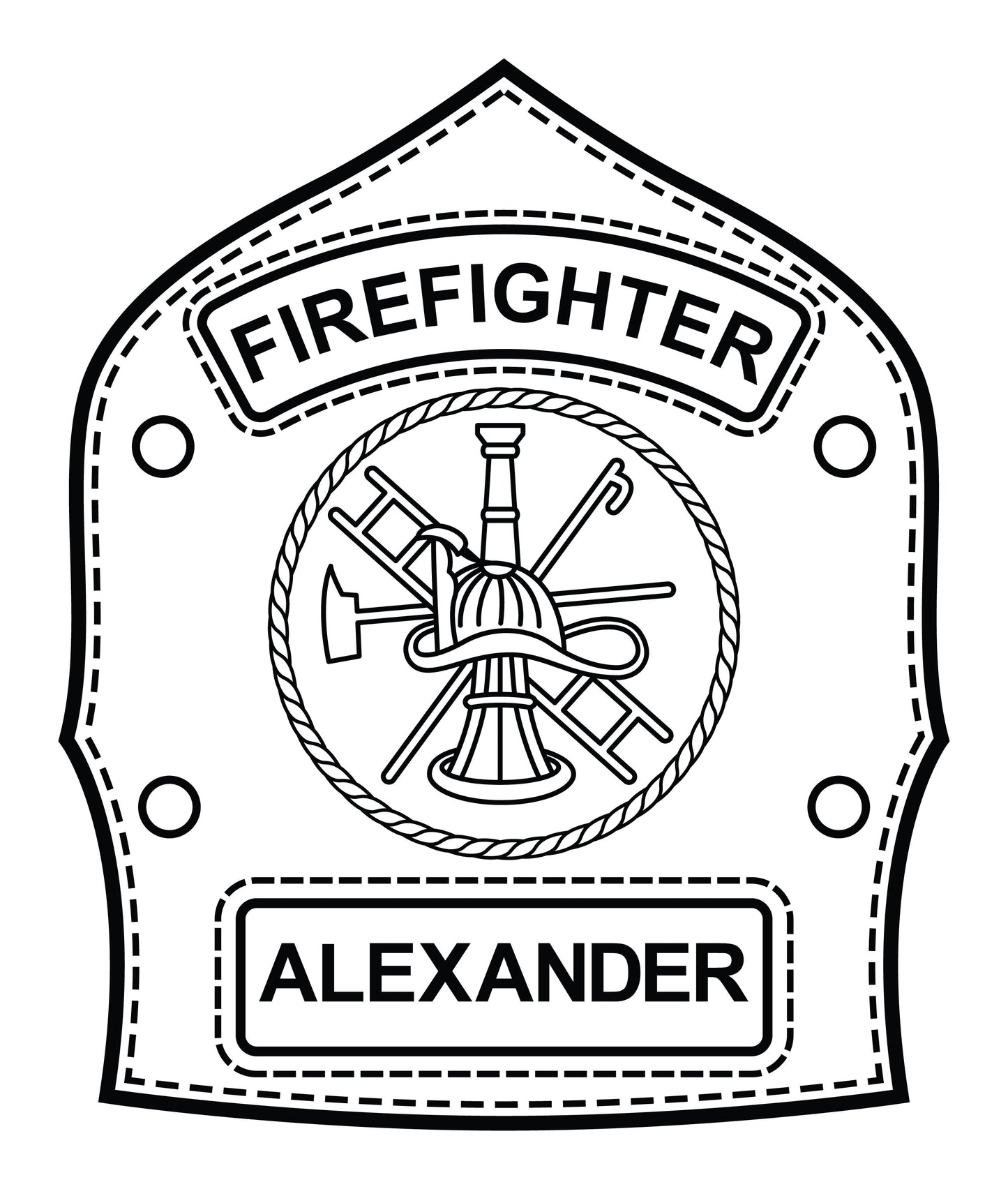 Fire Department Rank Name ID Shield LARGE - Custom