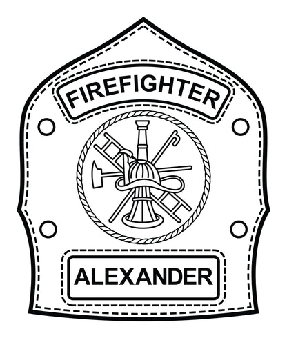 Fire Department Rank Name ID Shield LARGE - Custom