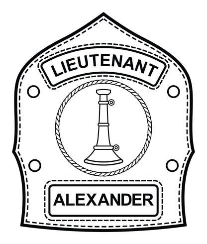 Fire Department Rank Name ID Shield LARGE - Custom