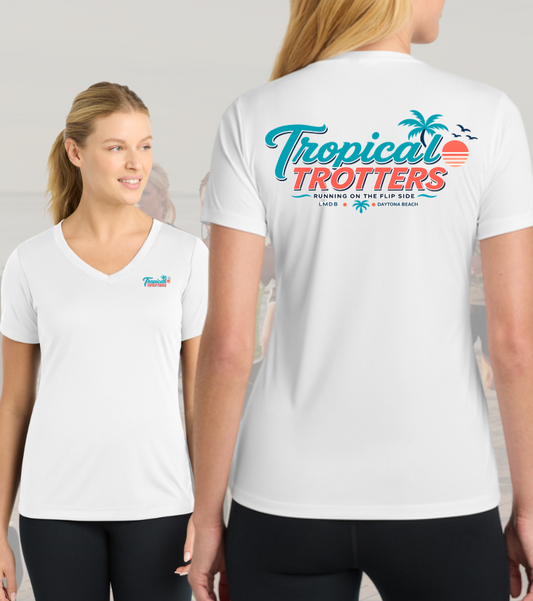 Short Sleeve Women's V-Neck - Tropical Trotters