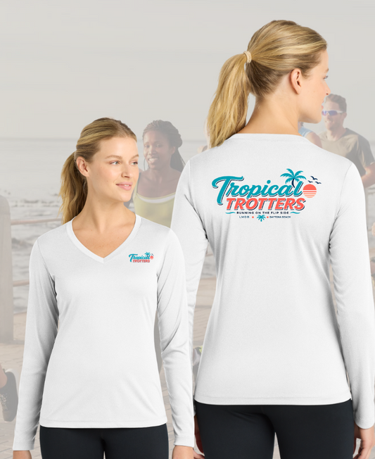 LONG Sleeve Women's V-neck - Tropical Trotters