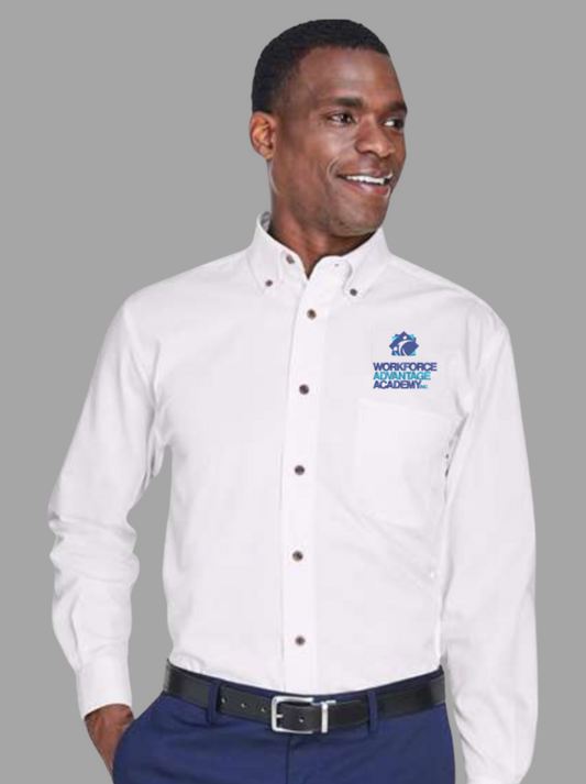 Workforce Advantage Academy Instructor MENS Button Down EMBROIDERED Dress Shirt